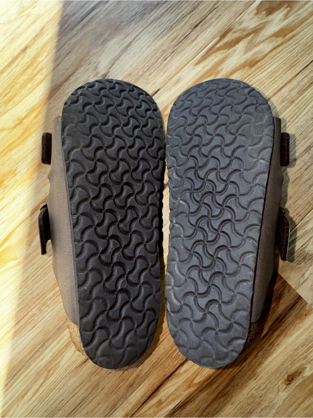 Kids Birkenstock Arizona Two-Strap Sandals - Brown with Gold Buckles - Picture 5 of 5